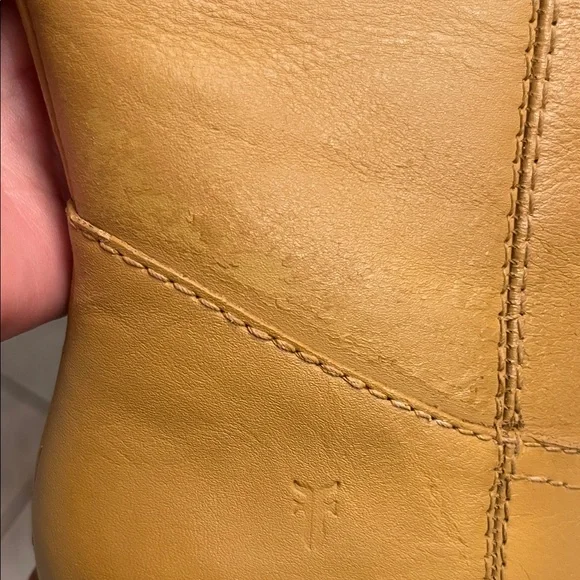 Frye Camryn Tall Pull On Tan Leather Heeled Boots - Picture 11 of 16